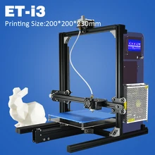 Новый 3d-принтер Большой Размер Сборки ET I3 3d-принтер с Двойной Экструдер Сенсорный Экран и Тепла Кровать Поддержка Различных нити