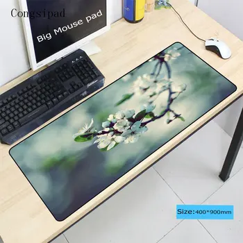 

Congsipad Beautiful White Cherry Flower Large Lock Edge Mouse Pads Gaming Rubber Gamer Soft Comfort Mouse Mat For CSGO LOL DOTA