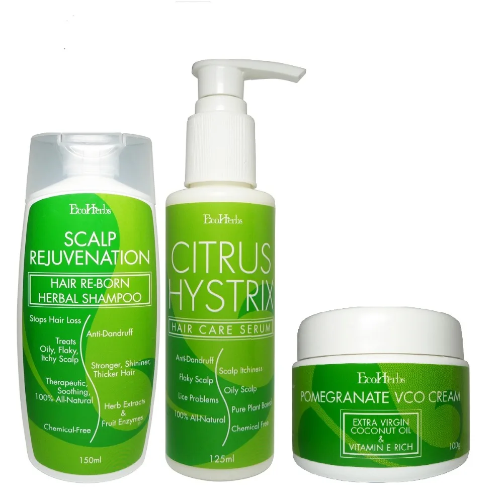 Ecoherbs Citrus Hystrix Package Complete Set For Dandruff Oily