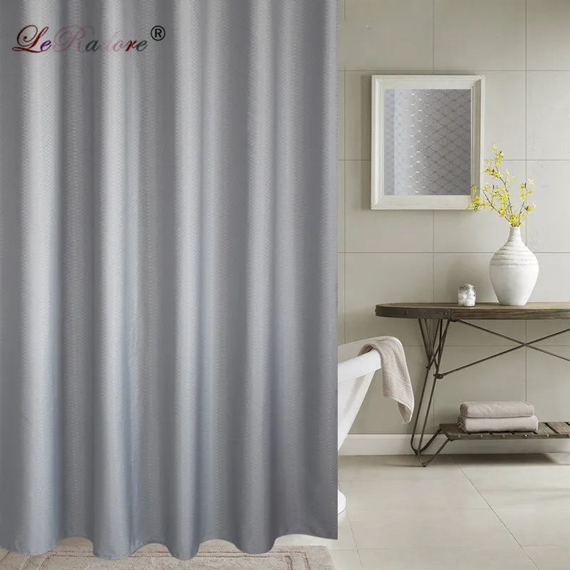

LeRadore 2018 New Luxury Thickened Solid Shower Curtains Polyester Waterproof Bathroom Curtain for Hotel & Home with 12 Hooks