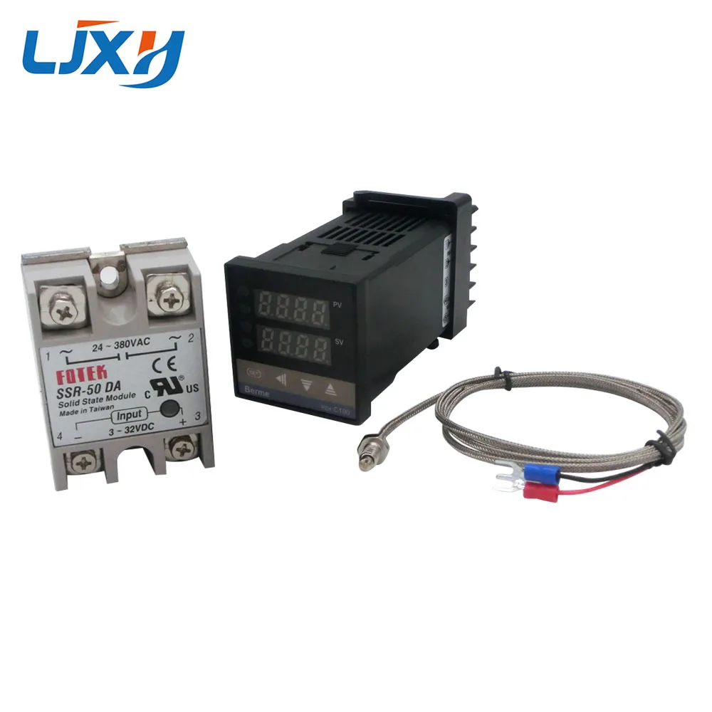 REX-C100 PID Temperature Controller 100-240V K Thermocouple 0-400℃ 40A SSR 