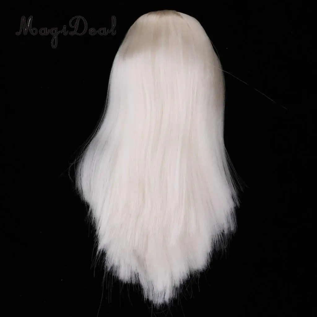 1/6 Female Action Figures BJD Head Sculpt White Hair DIY Custom for DOD SD DD Dollfie Accessories