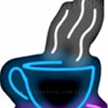 17*1" контурные Кофе Кубка неоновый знак остекленная Пивной бар PUB свет Признаки магазин дисплей ресторан магазин огни рекламы