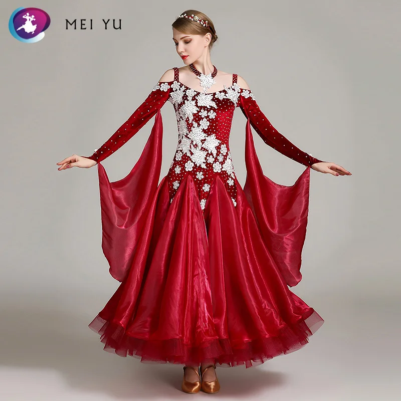 

2018 NEW S7021 Modern Dance Costume Women Lady Adult Waltzing Tango Ballroom Dance Competition Costume Dress Evening Party Dress