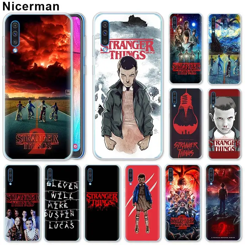 

Soft TPU Case for Samsung Galaxy A50 A70 A40 A20e A10 A30 A80 A6 A8 Plus A7 A9 Cover Stranger Things 2 Silicone Case