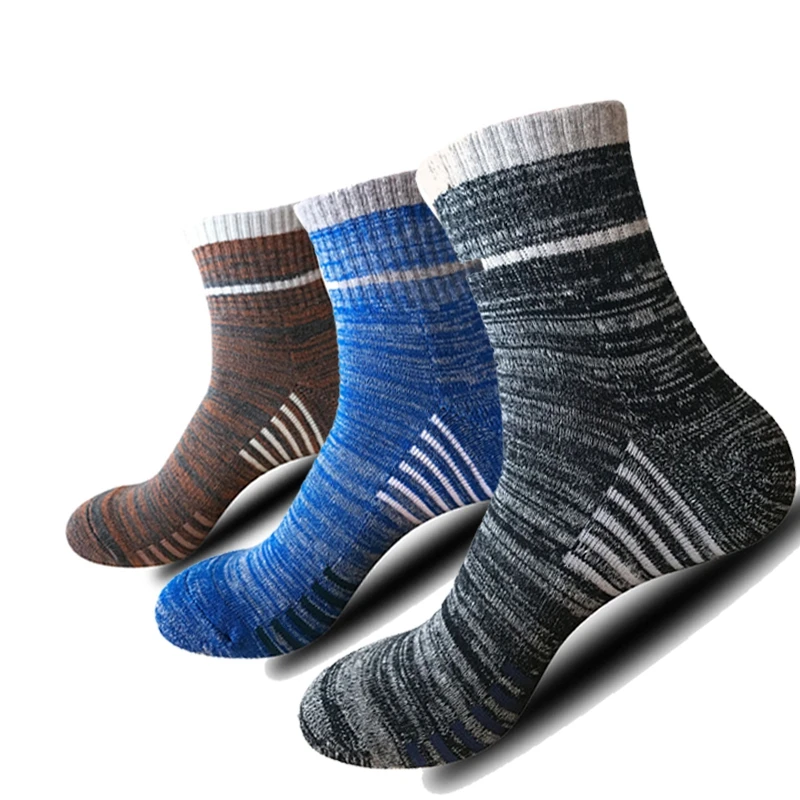

High Quality Men Cotton Sports Socks Winter Warm Socks Men's Harajuku Stripe Sox Man Sokken Brand Leisure size39-44 10PCS=5Pair