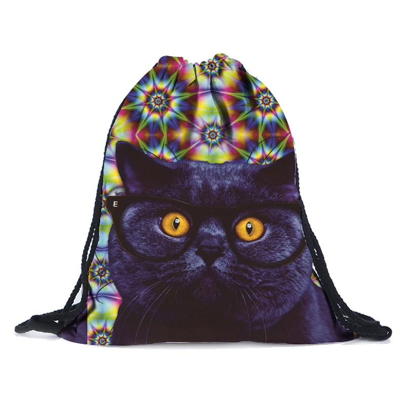 TFTP casual Cats Backpack 3D Print Travel Softback Harajuku Drawstring