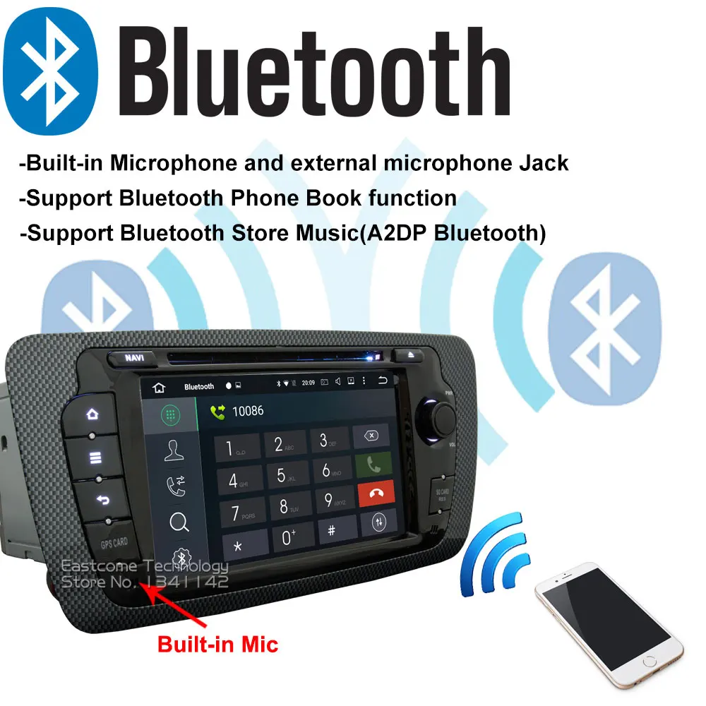 Sale Octa Core 2 Din Android 6.01 Car DVD Automotivo For Seat Ibiza 2009 2010 2011 2012 2013 2014 With GPS Radio Rear View Camera 14