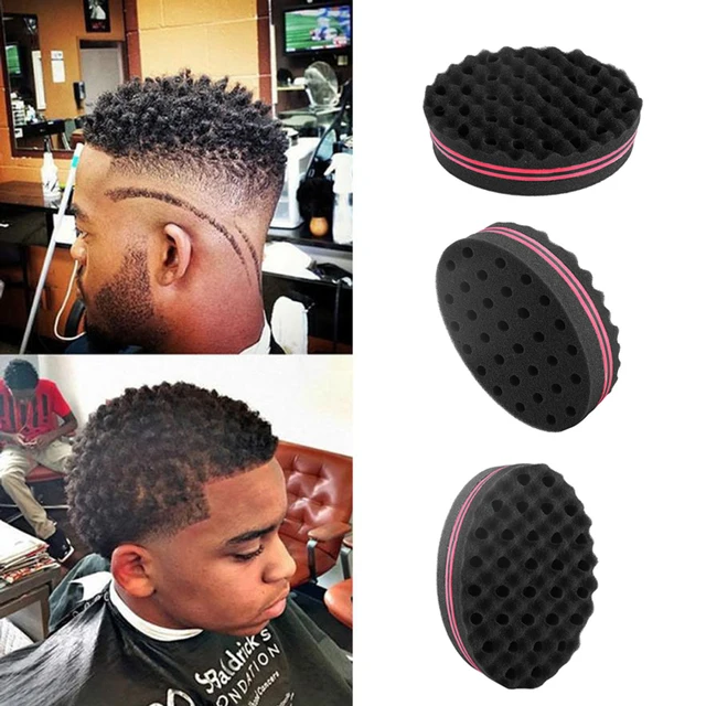 Magic Curl Twist Sponge hair Brush Afro Curly Weave Oval Double Sided