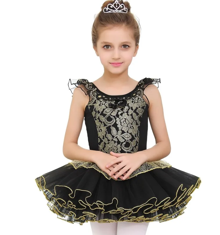 high quality Children's dance dress girl ballet black lace dressesin