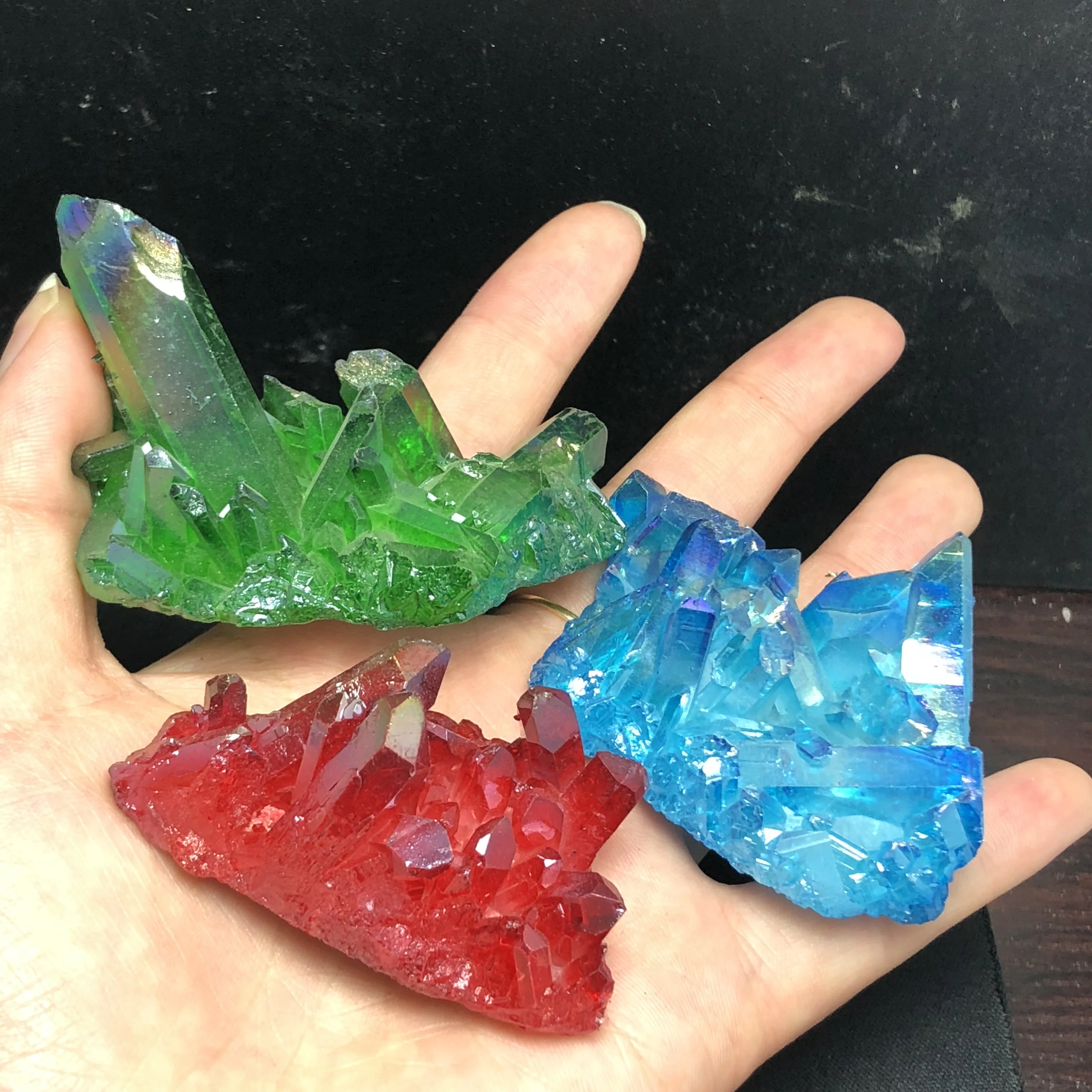 3 шт. красивый кристалл Aura ангела титановый кварцевый потрясающая Радуга образцы