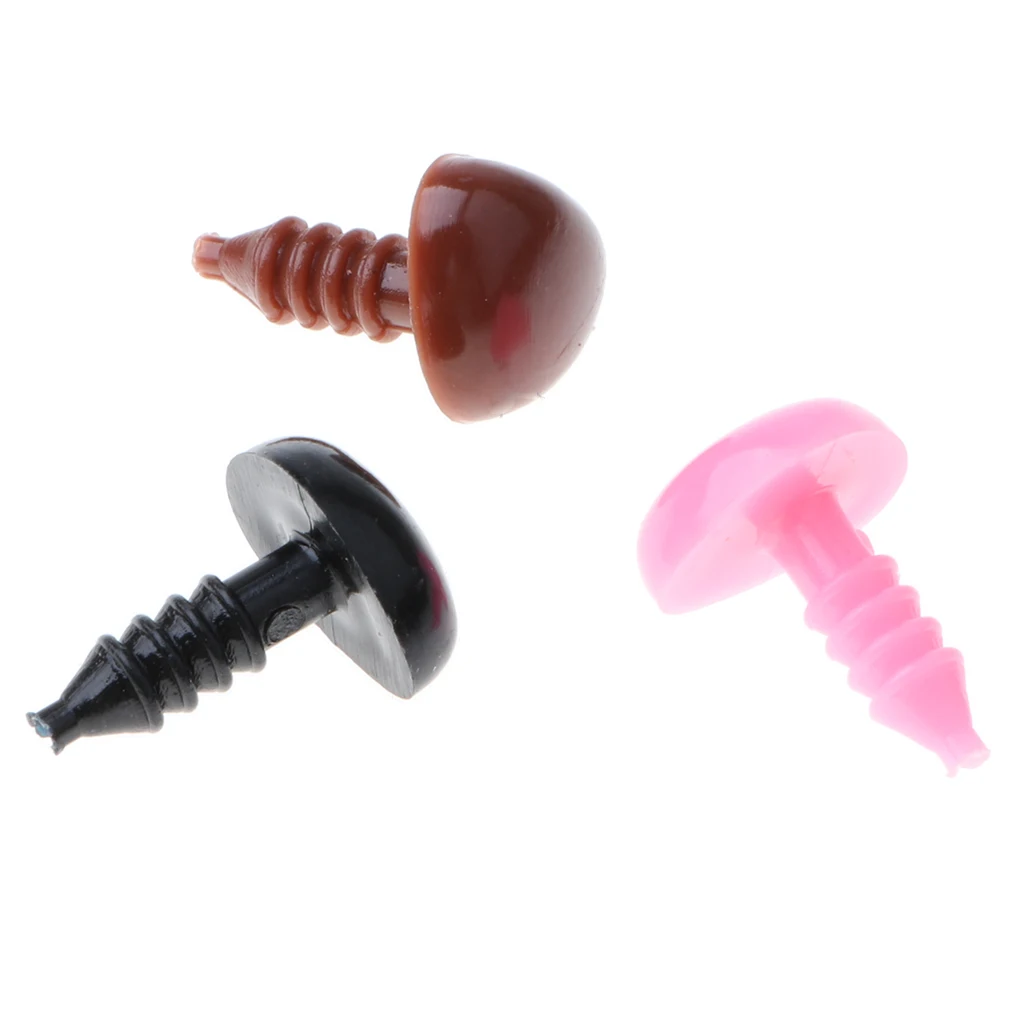 100pcs Mix Colored Plastic Screw Safety Nose for Bear Doll Stuffed Toy Animal Doll Nose for Teddy Bear Soft Toy Making or Repair