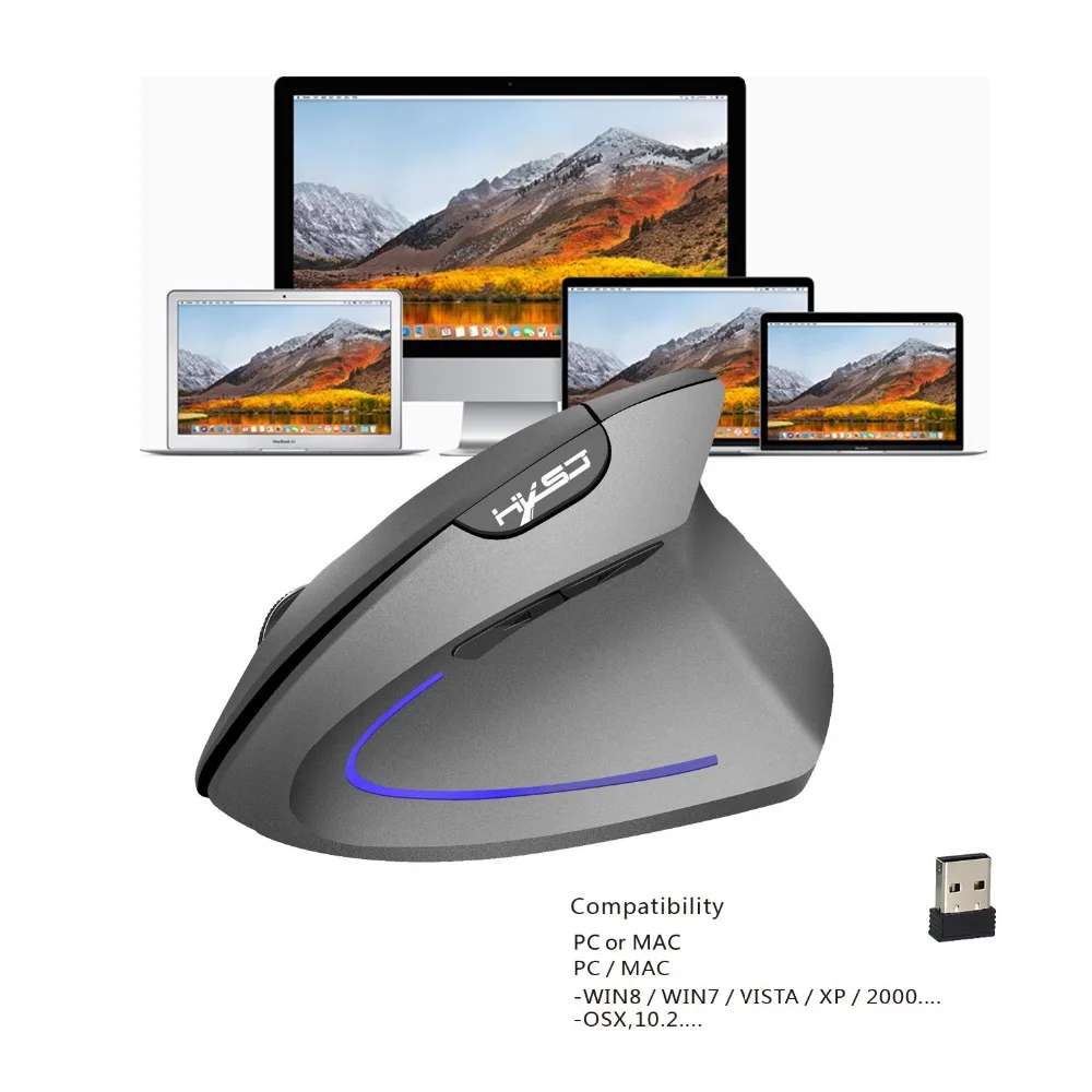 Беспроводная мышь 2 4 ГГц компьютерная игровая кнопки PC Mause эргономичная