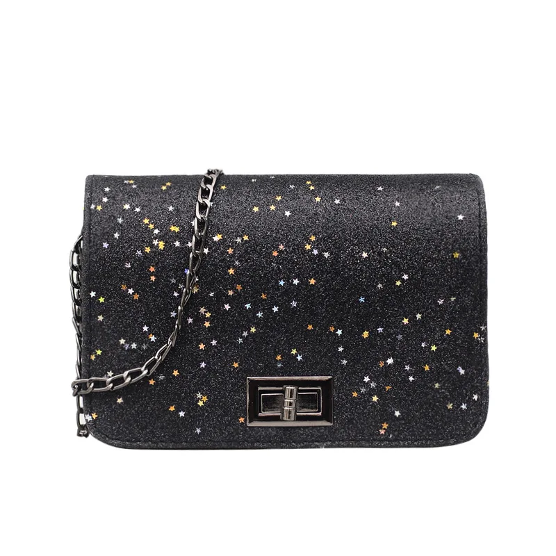 

Miyahouse New Brand Sequins Shoulder Bag For Female Hot Sale Shine Design Crossbody Bag Women Leather Flap Bag With Chain