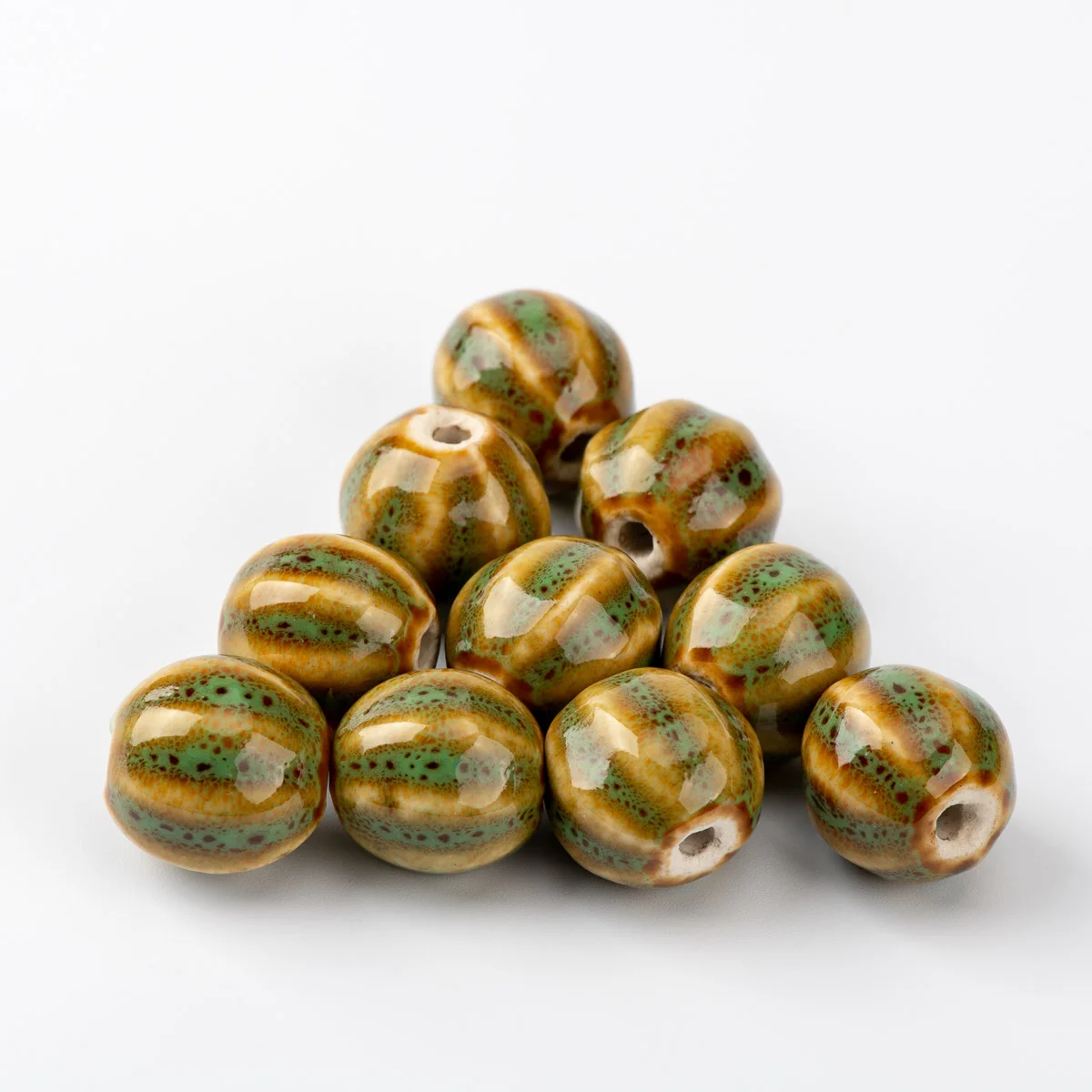 15 20pcs Watermelon Shape Sphere Ceramic Beads String Not Silicone