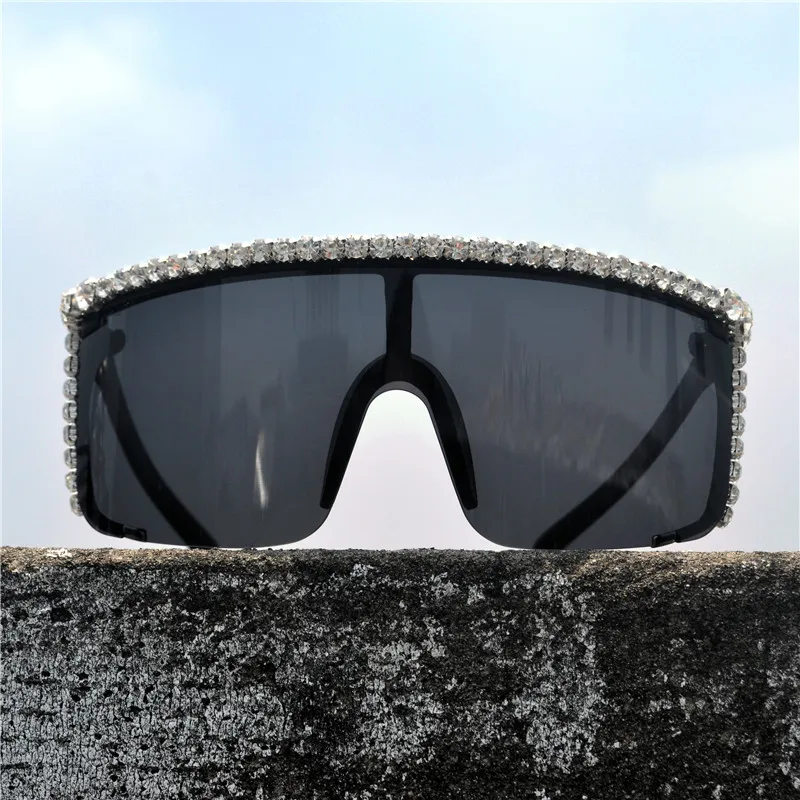 Зеркало со сверкающими камнями солнцезащитные очки Для женщин уникальная отделка стразами квадратные очки со стразами Для женщин UV400 FML