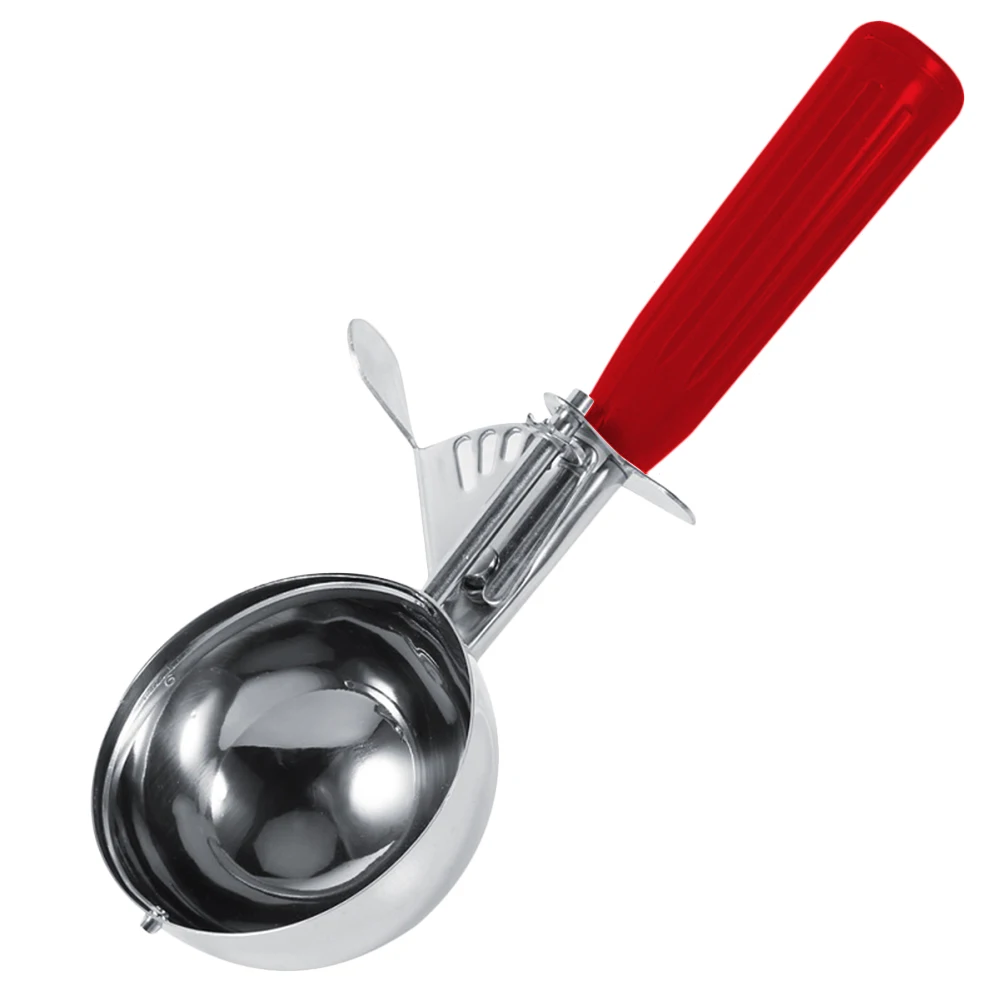 Совок Для Мороженного ложка из нержавеющей стали с рычагом спуска удобная ручка - Цвет: Red