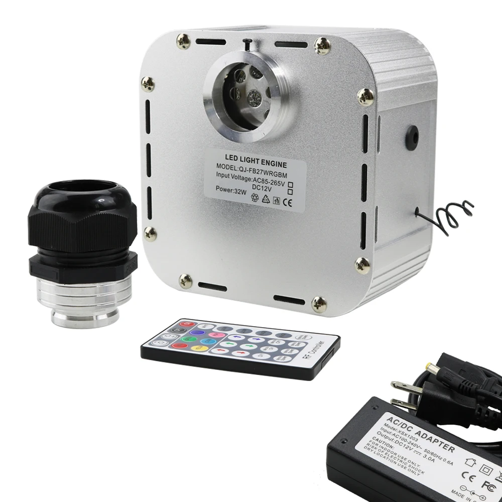 32W Twinkle RGB LED Fiber Optic Light engine with 28Key RF Remote controller for Starry Sky Effect Power Source