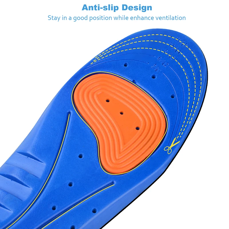 Pu Sports Insoles Pads Sole For Shoes Silicone Gel Cushion Breathable Running Men Women Shoe Inserts Heel Spur Shoe-insoles