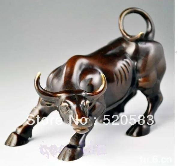 

Big Wall Street Bronze Fierce Bull OX Statue 8inch(Length)