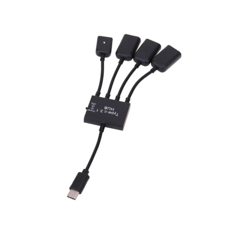 4 в 1 Тип-C на Micro USB OTG HUB с Питание OTG Тип C концентратора Многофункциональный usb-концентратор с зарядки Кабели