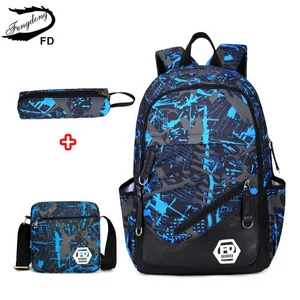 FengDong Waterproof Oxford Fabric School Bags Backpack for Teenagers
