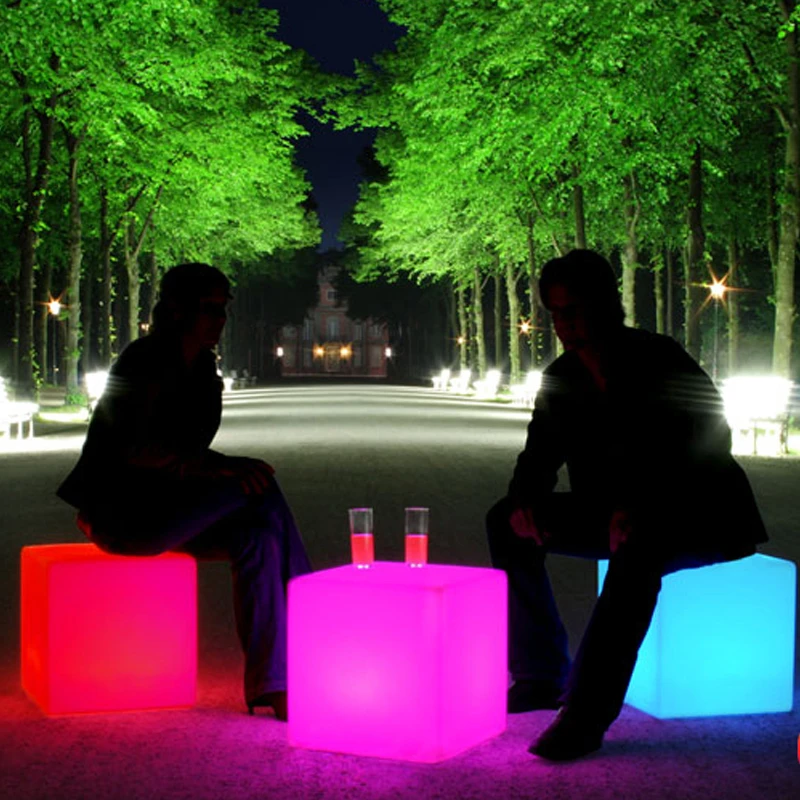 led cube table