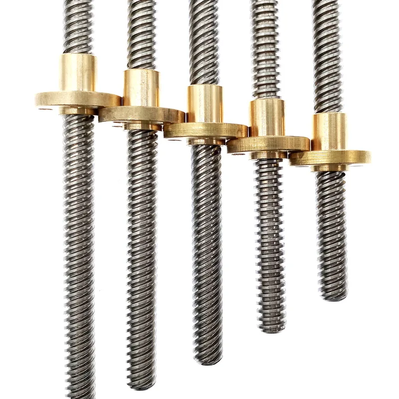 الرصاص المسمار T8 600mm الخطي دليل 3D الطابعات أجزاء حلزونية الملعب 2mm 4mm 8mm 10mm 12mm شبه منحرف مسامير مع الجوز