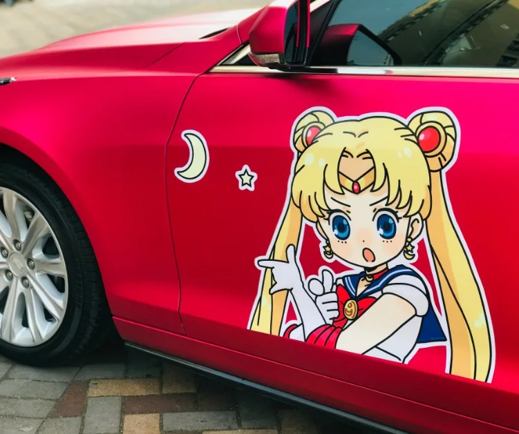 

LEFT SIDE Car Stickers DIY Personality Fashion Cartoon Anime Street Fashion Scratches Cover Sailor Moon Car Stickers