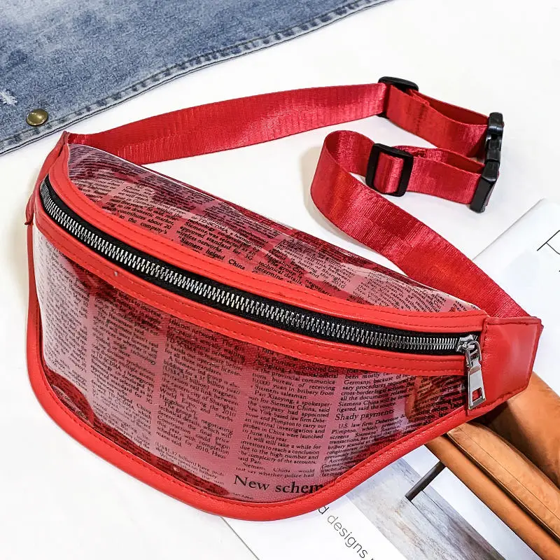 Модная женская поясная сумка, поясная сумка из ПВХ, нагрудная сумка с ремнем, карман для телефона - Цвет: A4
