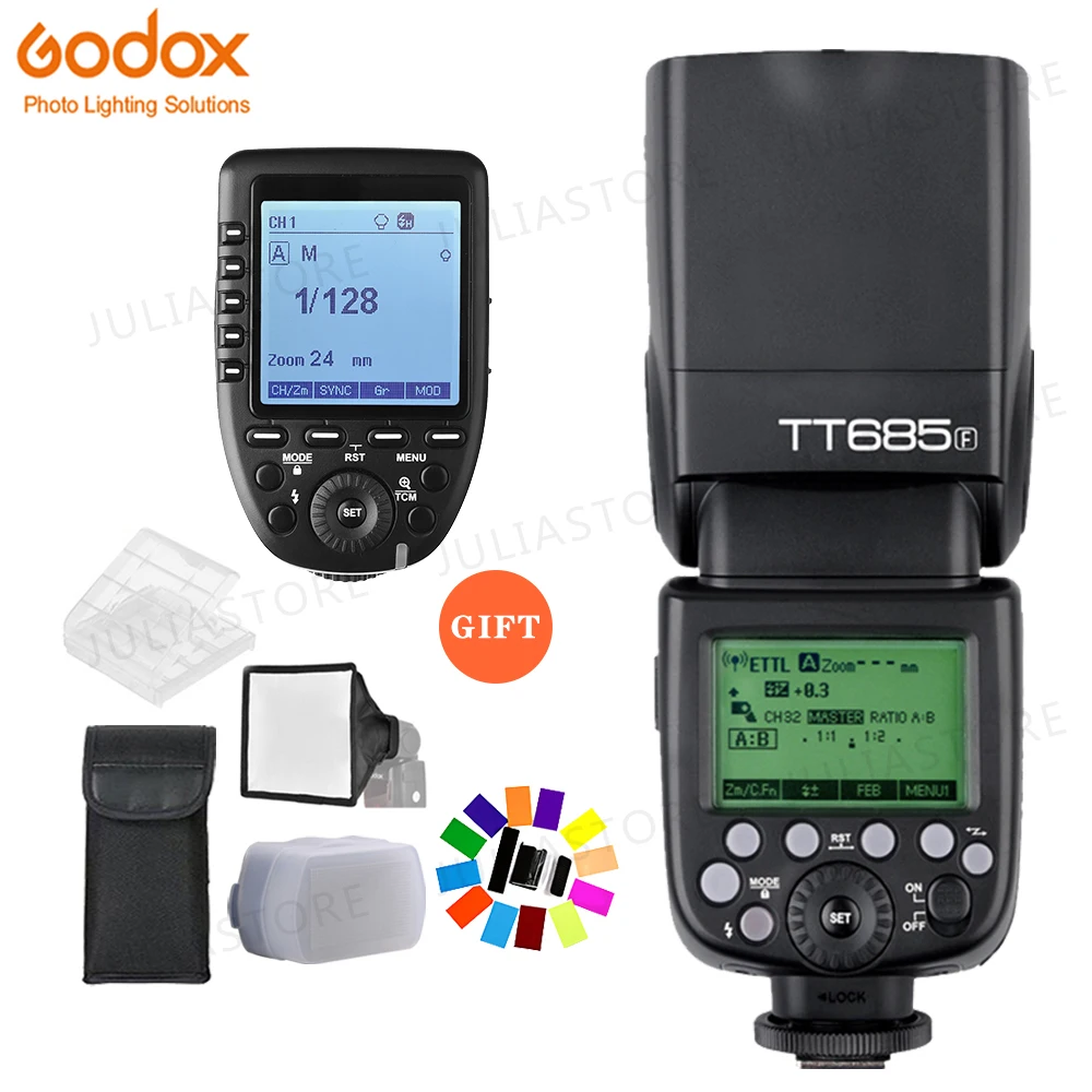 

Godox TT685F TTL 2.4G GN60 High-Speed Sync 1/8000S Flash Speedlite light+Godox Xpro-F Wireless Trigger Transmitter for Fujifilm