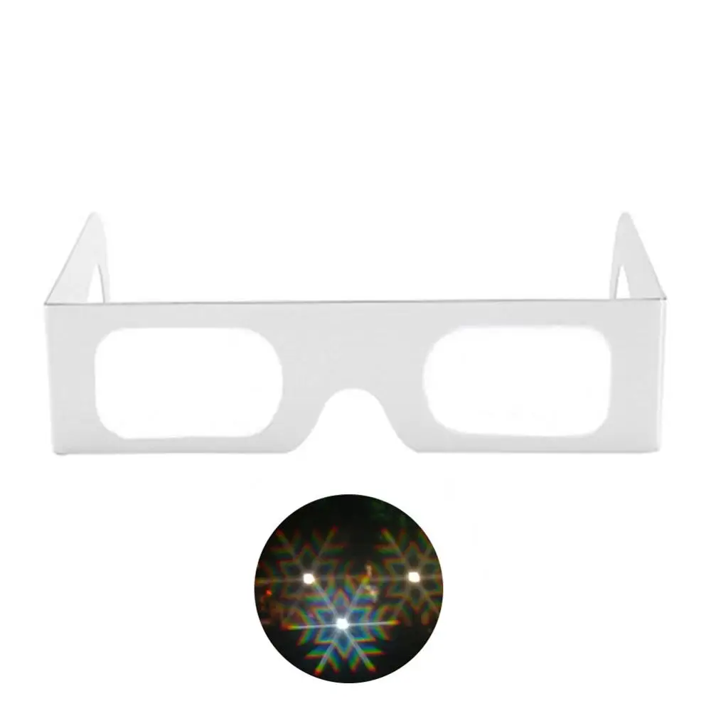Snowflake Lens Шт. 10 шт. бумага Рождественская елка/Снеговик/снежинка/Санта фейерверк 3D дифракционные очки для музыкальных фестивалей, потолочные светильники Вечерние - Цвет: Snowflake Lens
