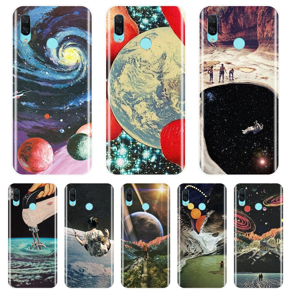 Phone Case Silicone For Huawei Nova 2i 2 Lite Plus 3 3I 3E Art Space Star Moon Soft Back Cover Smart 2017 | Мобильные телефоны и
