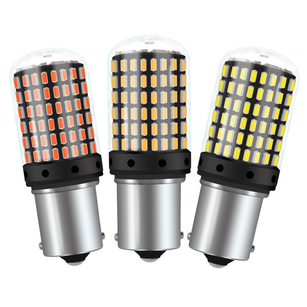 1 шт. T20 7440 W21W светодиодный лампы 3014 144smd CanBus без ошибок 1156 BA15S P21W BAU15S PY21W светильник