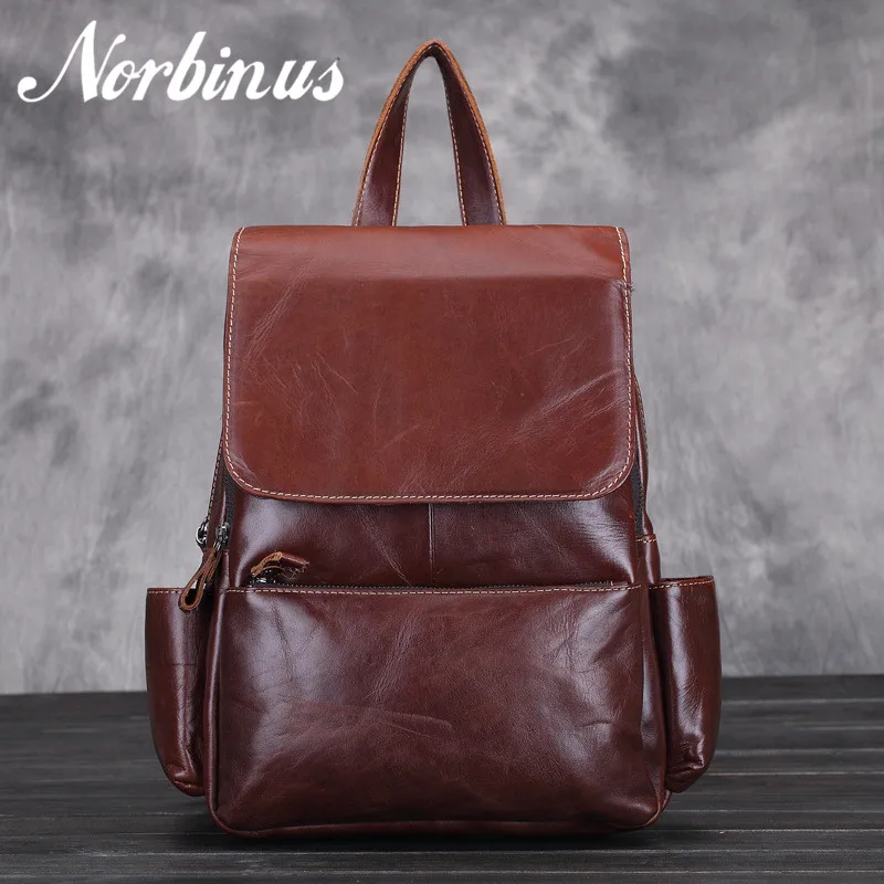Norbinus Women Real Cowhide Backpacks Fashion Designer School Bags for Teenager Girls Student Genuine Leather Female Bag Daypack Norbinus Women Real Cowhide Backpacks Fashion Designer School Bags for Teenager Girls Student Genuine Leather Female Bag Daypack