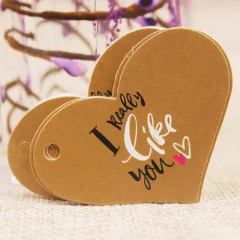 

Feiluan 500pc paper heart wedding tag label multi styles white/black/pink love tag label cute I really like you married tag