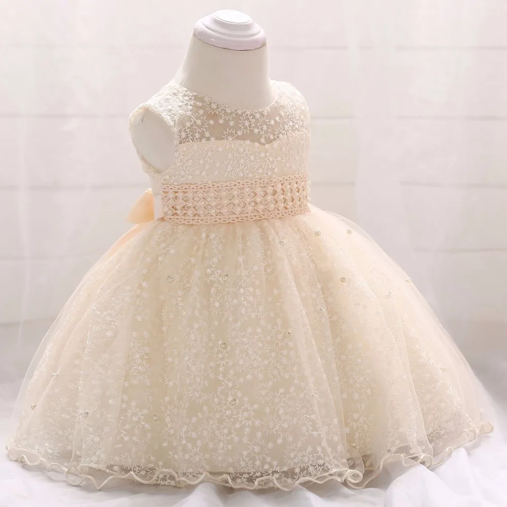 Платье для маленьких девочек г. летняя одежда Свадебные платья принцессы для девочек, крестильное платье для первого года рождения Inant вечерние платья