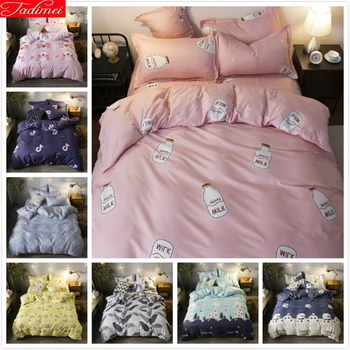 

3/4 pcs Bedding Set Duvet Cover Sheet Pillowcase Suit Kids Child Single Full Double Queen King Size Bed Linen Bedspreads 180x220