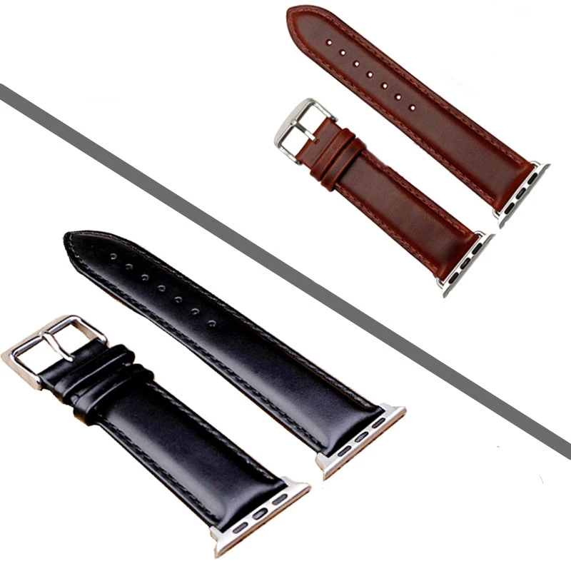 

2017 new arrival real leather band for apple watch men wrist band for iwatch replacement official 5 colors giving connector