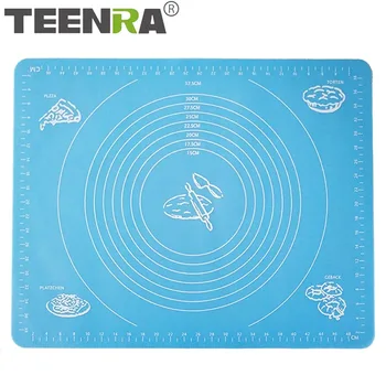 

TEENRA Non-stick Silicone Pastry Mat Cake Pastry Fondant Rolling Mat Silicone Baking Sheet Pastry Board Cookie Deorating Tools