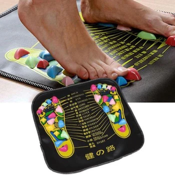 

Colored Plastic Walk Stone Square Healthy Foot Massage Mat Pad Cushion Health Care