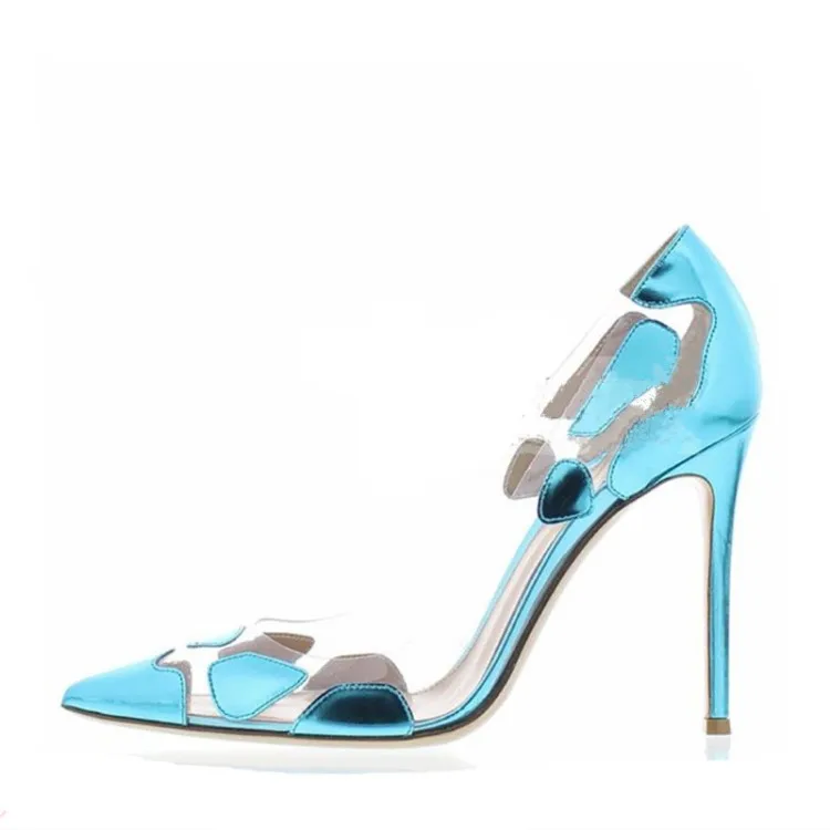 

zapatos mujer tacon pointed toe stiletto heels pumps Patent leather Transparent sexy pumps summer shallow high heels ladies shoe
