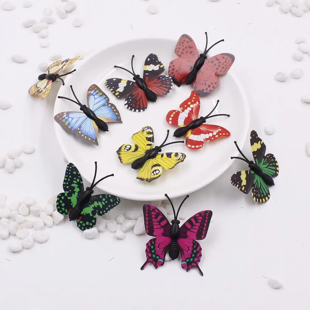 

10pcs/lot mix butterfly size 3d decals creative double layer butterfly color wall paste butterflies wall decoration diy wall sti