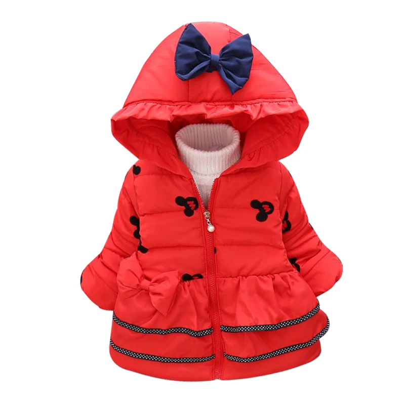 Hot Sale 2017 Winter Baby Girls Coats Kids Minnie Jackets Fashion Hooded Children Outdoor Parka