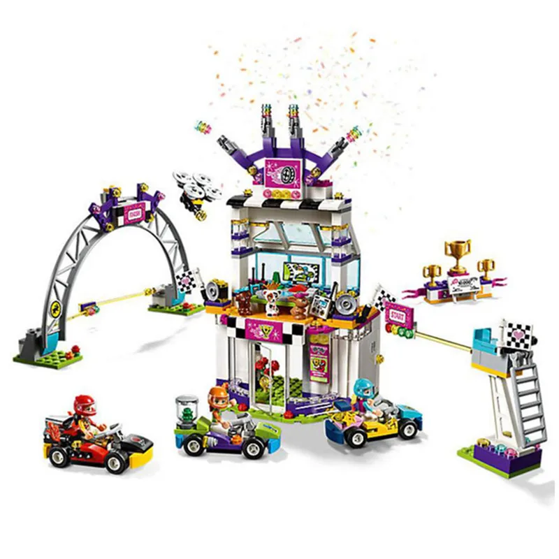 

2018 New 725Pcs Friend Figure The Big Race Day Sets Model Building Kits Blocks Bricks Girl Toy Gift as LegoING 41352 07A