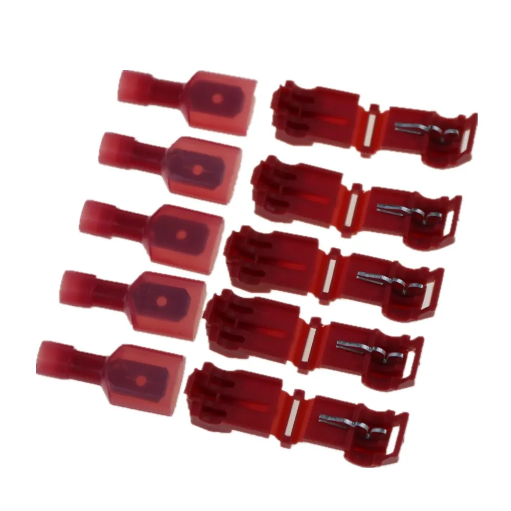 

10PCS 5set T type RED soft fast electric wire connecting terminal without breaking line connector non destructive connector