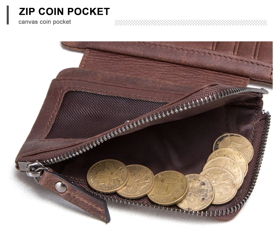 CONTACT'S Мужской бумажник из натуральной кожи в винтажном стиле с отделениями для денег тройной мужской кошелек кошелек на молнии