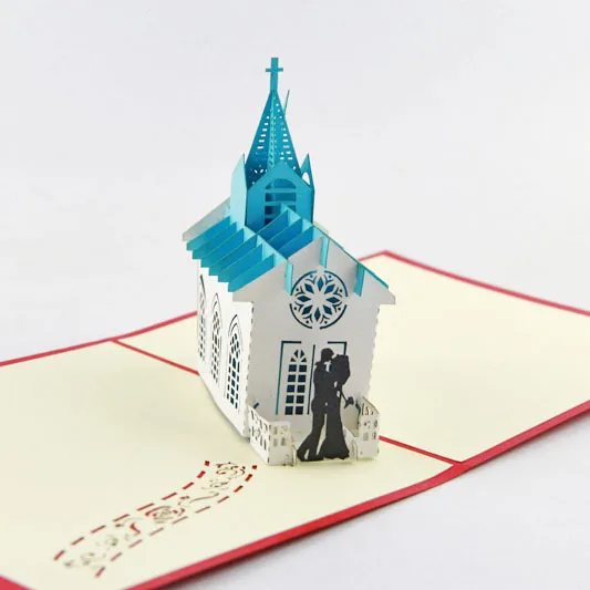  2019 creative 3D dream wedding church wedding invitation card paper cards handmade can custom - 33052470509