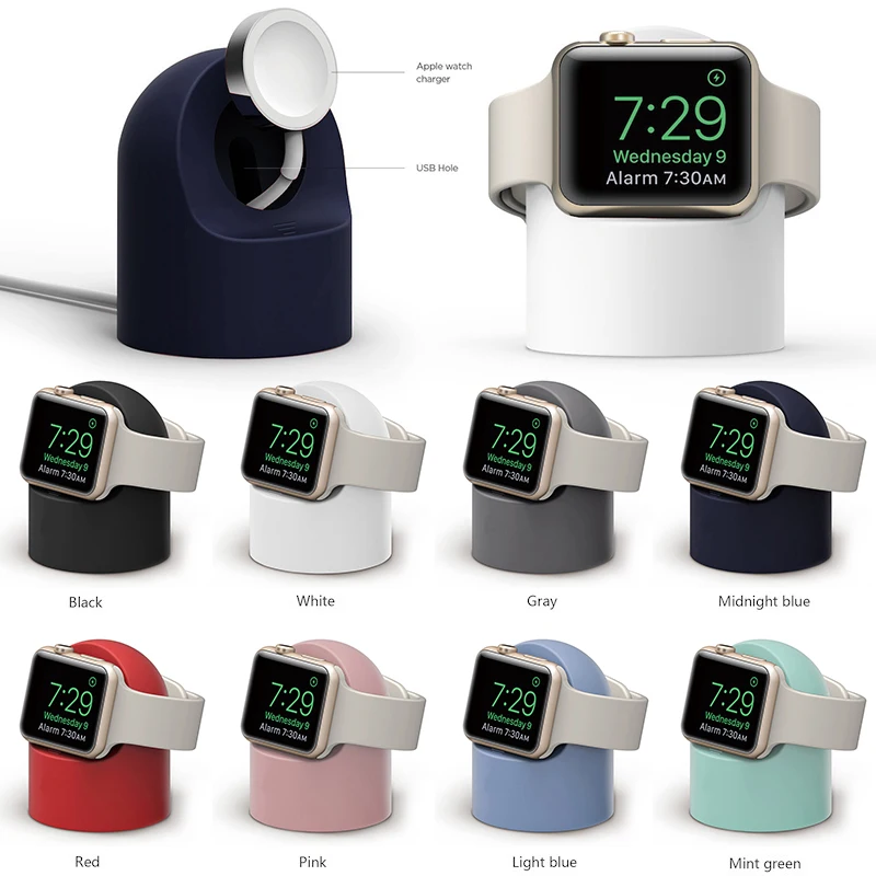 Док станция зарядная с силиконовом держателем для кабеля Apple Watch серии 1/2/3/4 42 мм/38