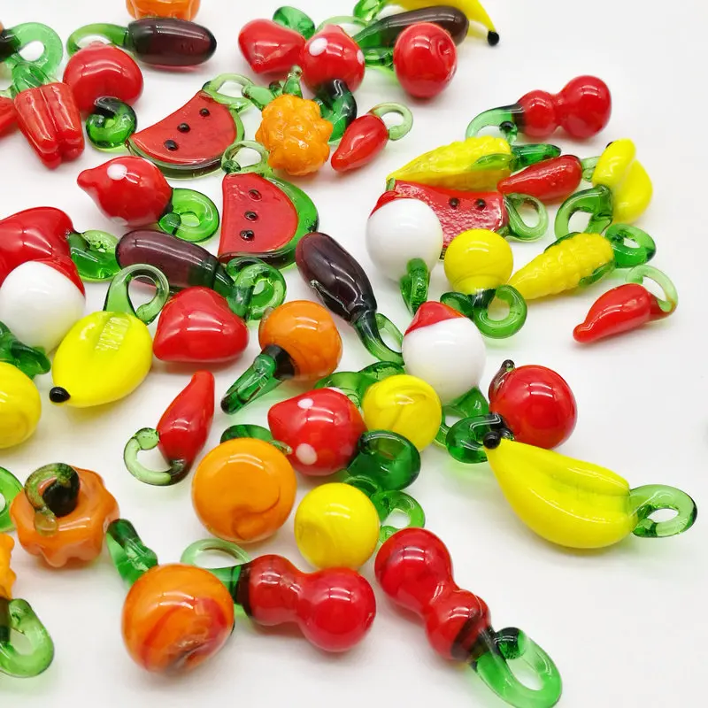 50 шт Смешанные Овощные и фруктовые бусины из муранского стекла|murano glass fruit|mixed